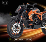 HUIQIBAO 1:8 Classic Motorbike Building Blocks High-tech Model Moto City Racer Bricks Toy for Kid Boy Children Adult MOC Car Set