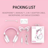 ONIKUMA X10 Gaming Headphones with Detachable Cute Cat Ear RBG Lighting Gaming Headset Gamer Earphone with HD Mic for PC Gaming