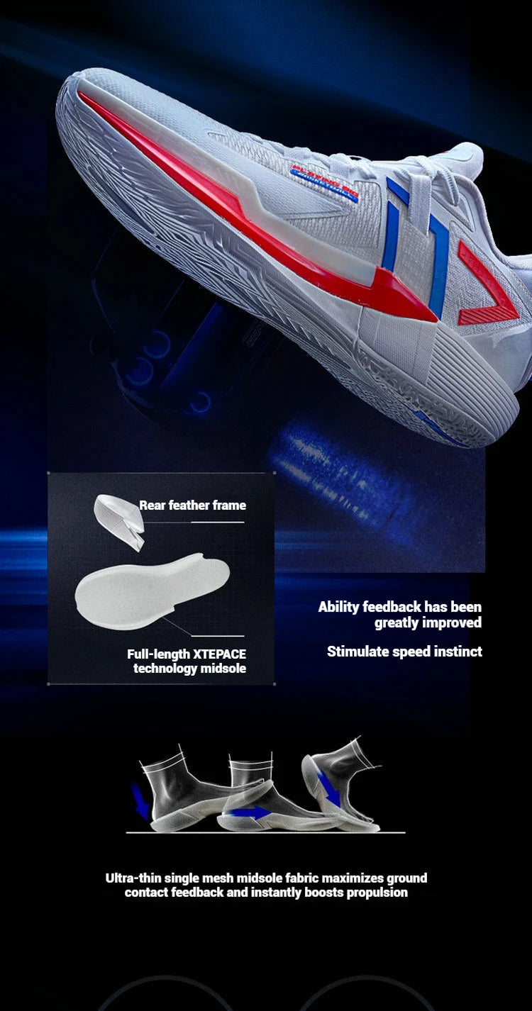 Xtep Ling Ji Men's Basketball Shoes 2025 Spring Rebound Breathable Men's Sports Shoes Marathon Carbon Sneakers 875219120003