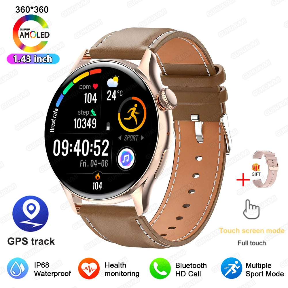 2026 New Lady Fashion Smart Watch women AMOLED HD Screen GPS Sport Heart Rate Bluetooth Call Waterproof Outdoor Smartwatch Women
