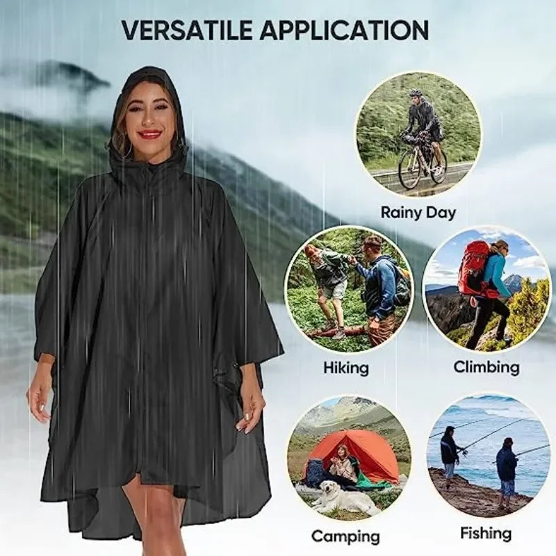 Waterproof Hooded Rain Poncho – Lightweight & Stylish