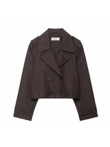 Classic Lapel Double-Breasted Short Trench