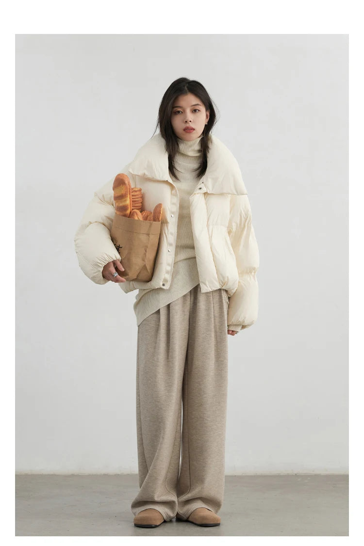 Women's High-Waisted Pleated Wide-Leg Trousers
