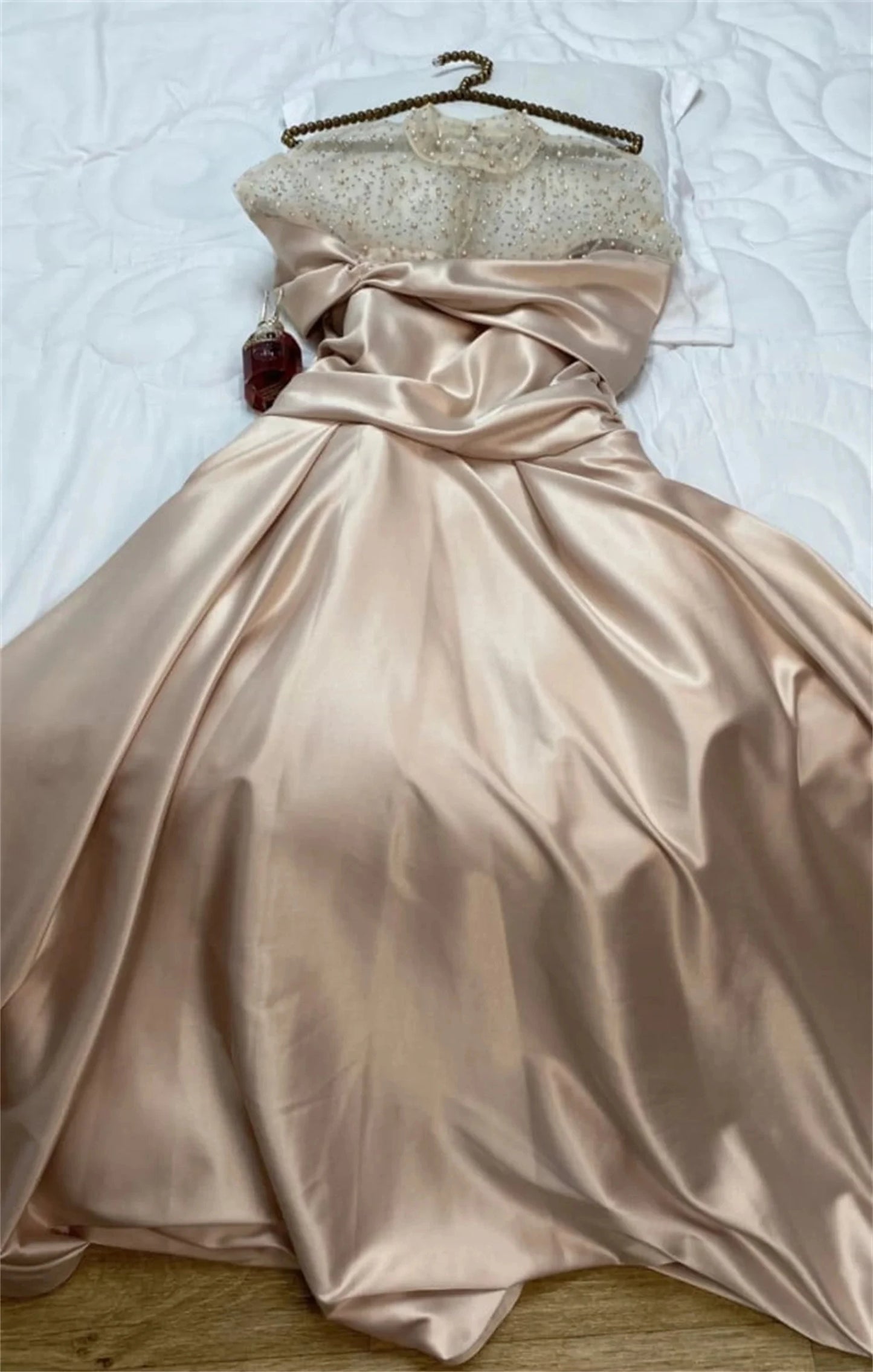 Elegant Satin A-Line Floor-Length Formal Gown