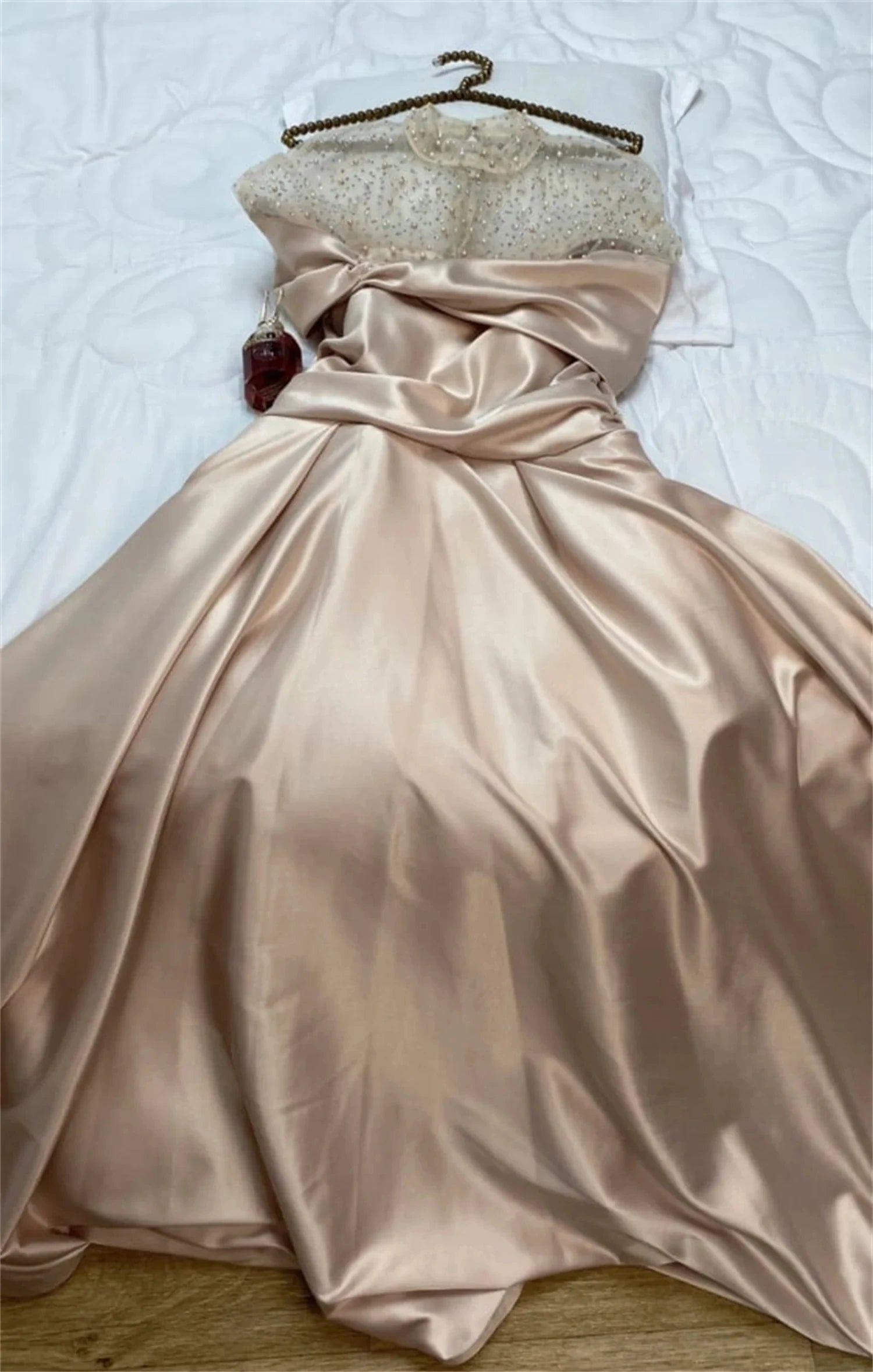 Elegant Satin A-Line Floor-Length Formal Gown