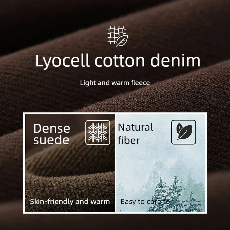 AMII Wide-Leg Cotton Jeans | Warm Winter Denim for Women