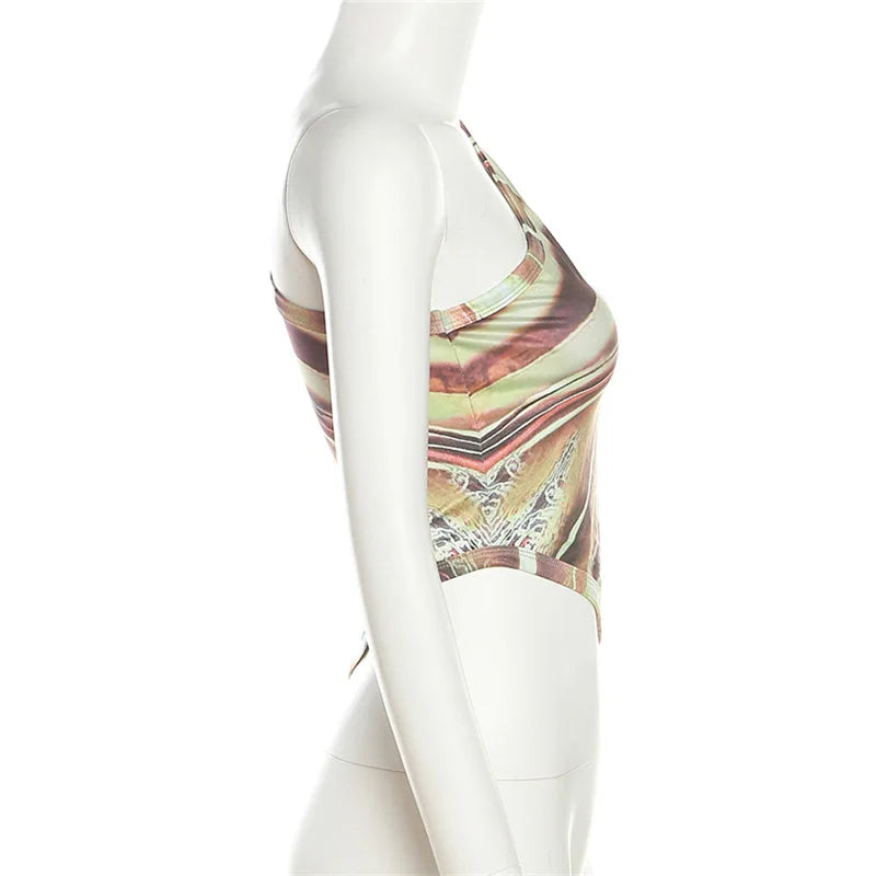 Y2K Asymmetrical Single-Shoulder Crop Top