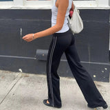 Women's Black Low-Rise Flared Yoga Pants