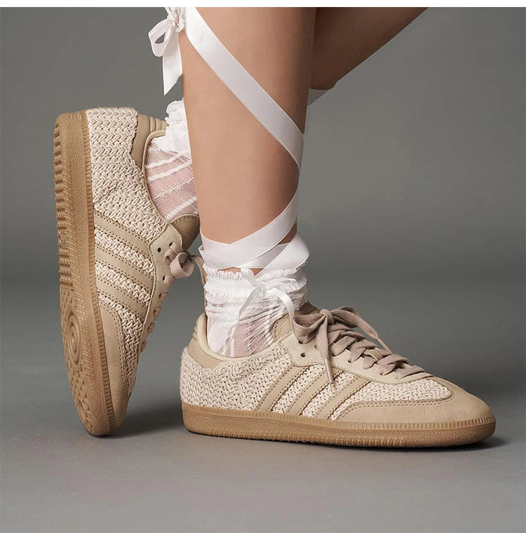 Adidas genuine clover women's knitted casual classic sports shoes JR9446