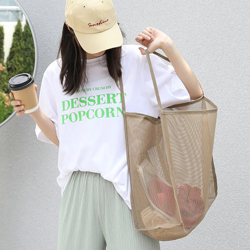 Women's Mesh Tote Bag for Beach & Shopping