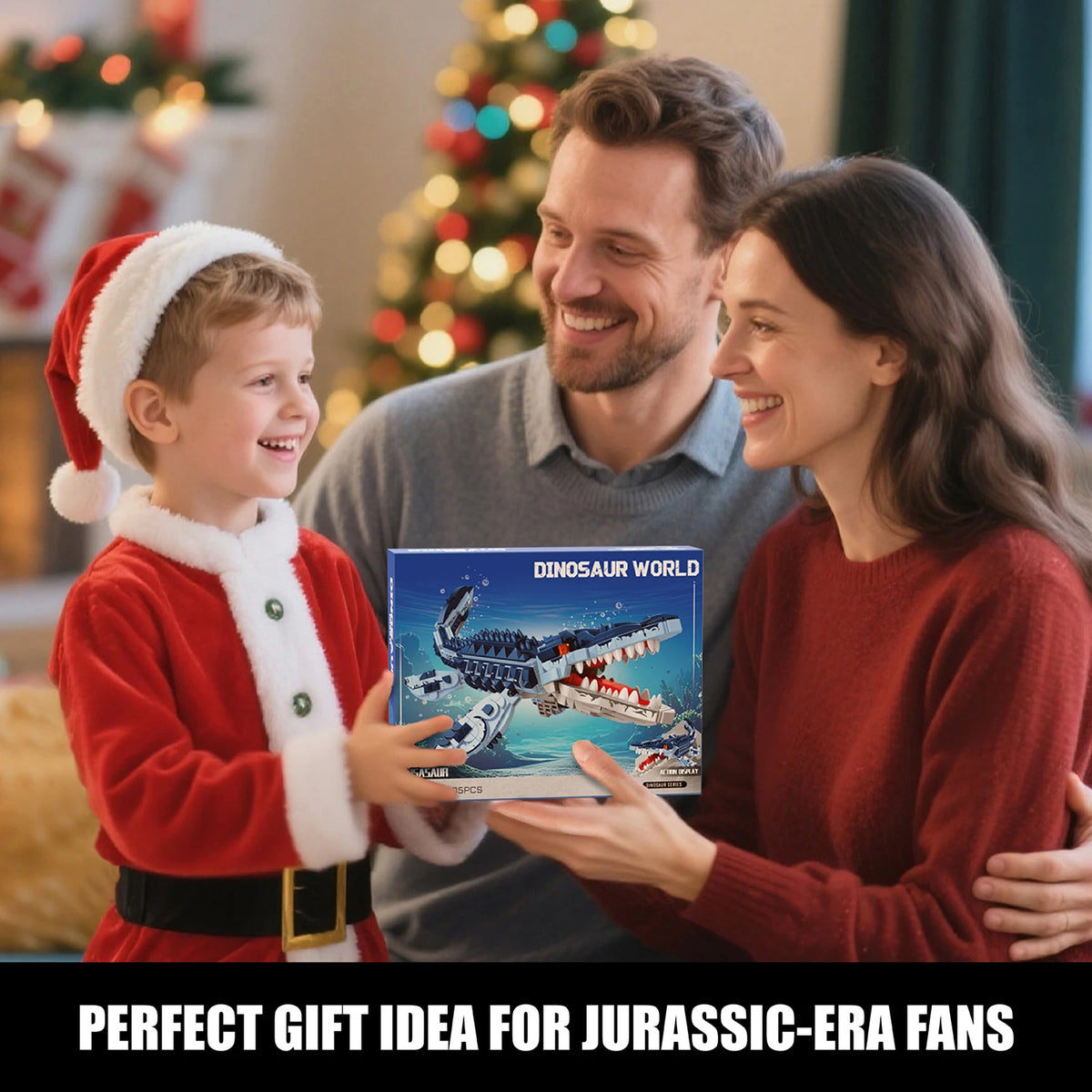 805PCS Blue Dinosaur Building Blocks Toys Model Mosasaurus Dinosaur Assemble Puzzle Bricks Toy Sets For Kid Ornament Gifts