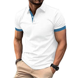 Summer Short Sleeve Polo Shirt Mens Large Stritching T Shirts Lapel Business Breathable Tee Shirt Lightweight Sweatwear