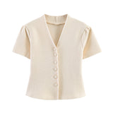 Summer minimalist style V-neck slim fit structured knit short sleeved knitted jacket with suspender short top and half skirt