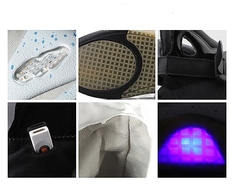 Remote Control LED Mag Shoes Fashion Light Up Sneakers  for Men Air Shoes USB Recharging Shoes Back To The Future Boots 1989