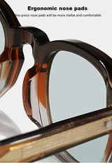 Tortoiseshell Round Acetate Sunglasses – UV400 Polarized