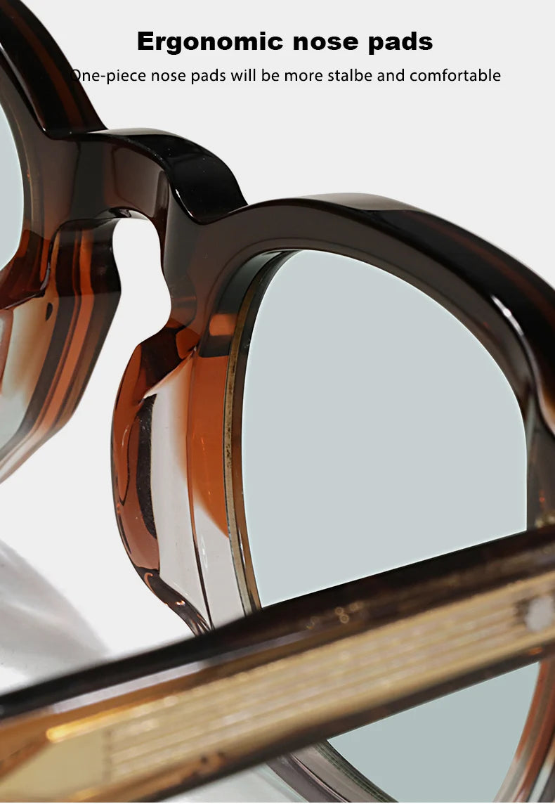 Tortoiseshell Round Acetate Sunglasses – UV400 Polarized