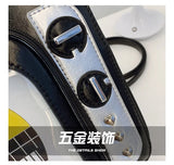 Cartoon Cute Handbags for Women Funny Retro TV Transparent Square Bag Fashion Leather Personalized Creative Shoulder Bag Woman