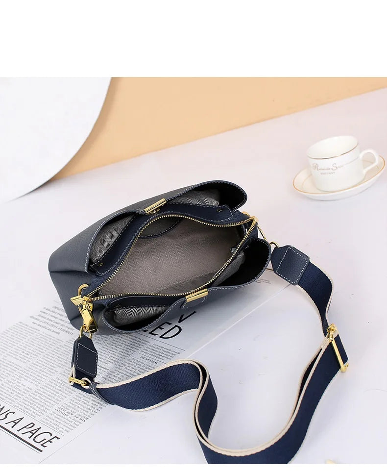 Women's Genuine Leather Handbag Luxury Bucket Style Casual Lady Fashion Shoulder Crossbody Messenger Bag for Girls 2025 Hot Sale