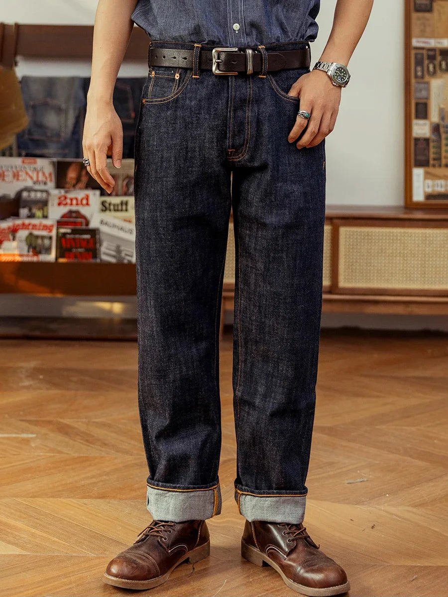 Red Tornado 14oz Selvedge Denim — Loose Straight Jeans