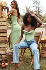 Women's Floral V-Neck Bodycon Maxi Dress