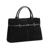 Oversized Suede Leather Briefcase Spacious Handheld Shoulder Crossbody Bag Women Slouchy Commuting Premium Light Luxury Handbag