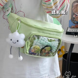 Kawaii Japanese Y2K Chest Bag Women Lolita Cute Crossbody Bag Girls Transparent Itabag Purses and Handbags Waist Ita Bag