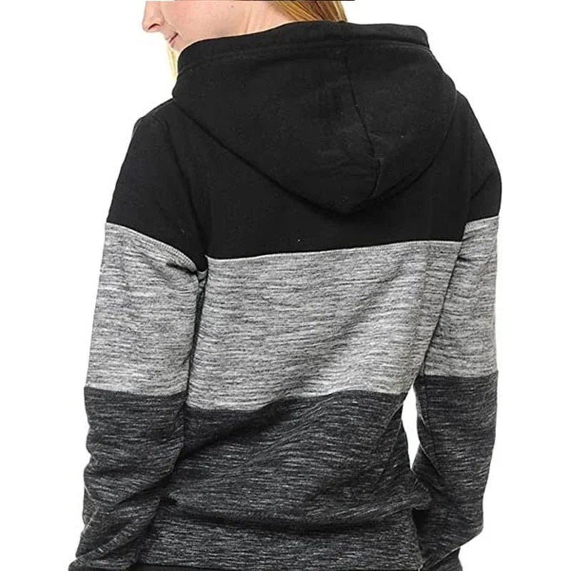 Women Tracksuit Printing Hooded Sweatshirt Sweatpant Color Block Versatile Casual Jogging Pullovers Sport Trousers Outfits S-3XL