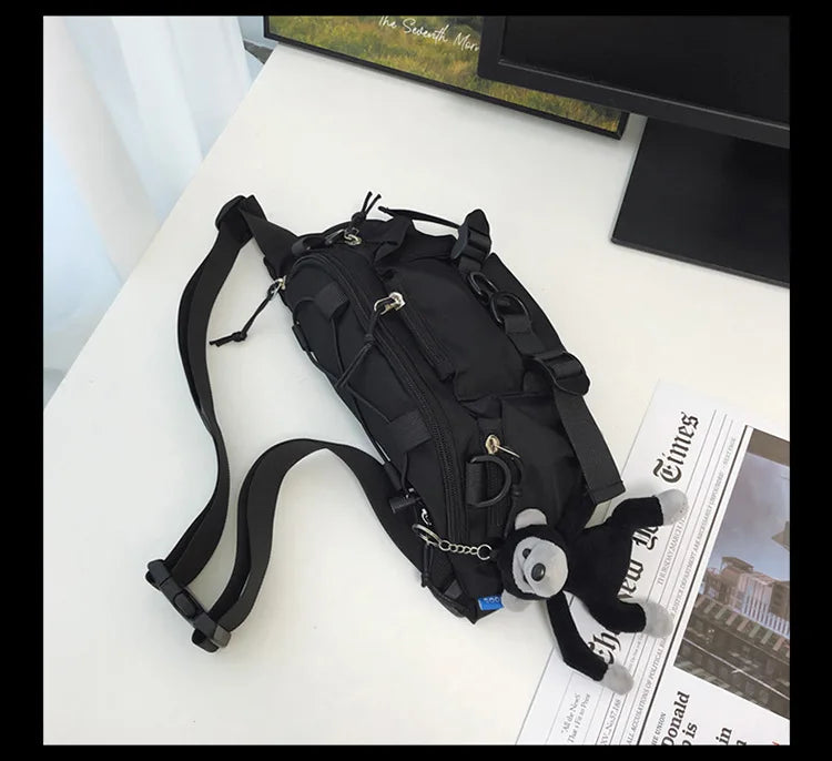 2024 Techwear Style Punk Hip Hop Single Shoulder Crossbody Bag Men Women Street Vintage Chest Bag Casual Sport Fanny Pack