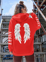 Angel Wings Oversized Graphic Hoodie