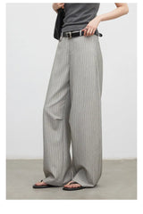 Women's Herringbone Wide-Leg Office Trousers
