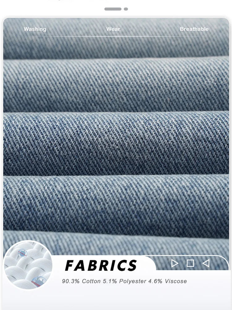 Men's Loose Straight-Leg Cotton Blend Jeans