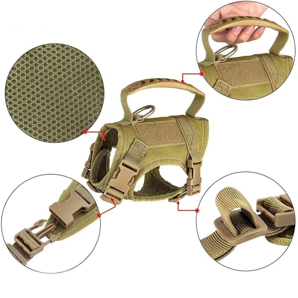 Cat Tactical Harness Vest with Leash & 2 Stickers