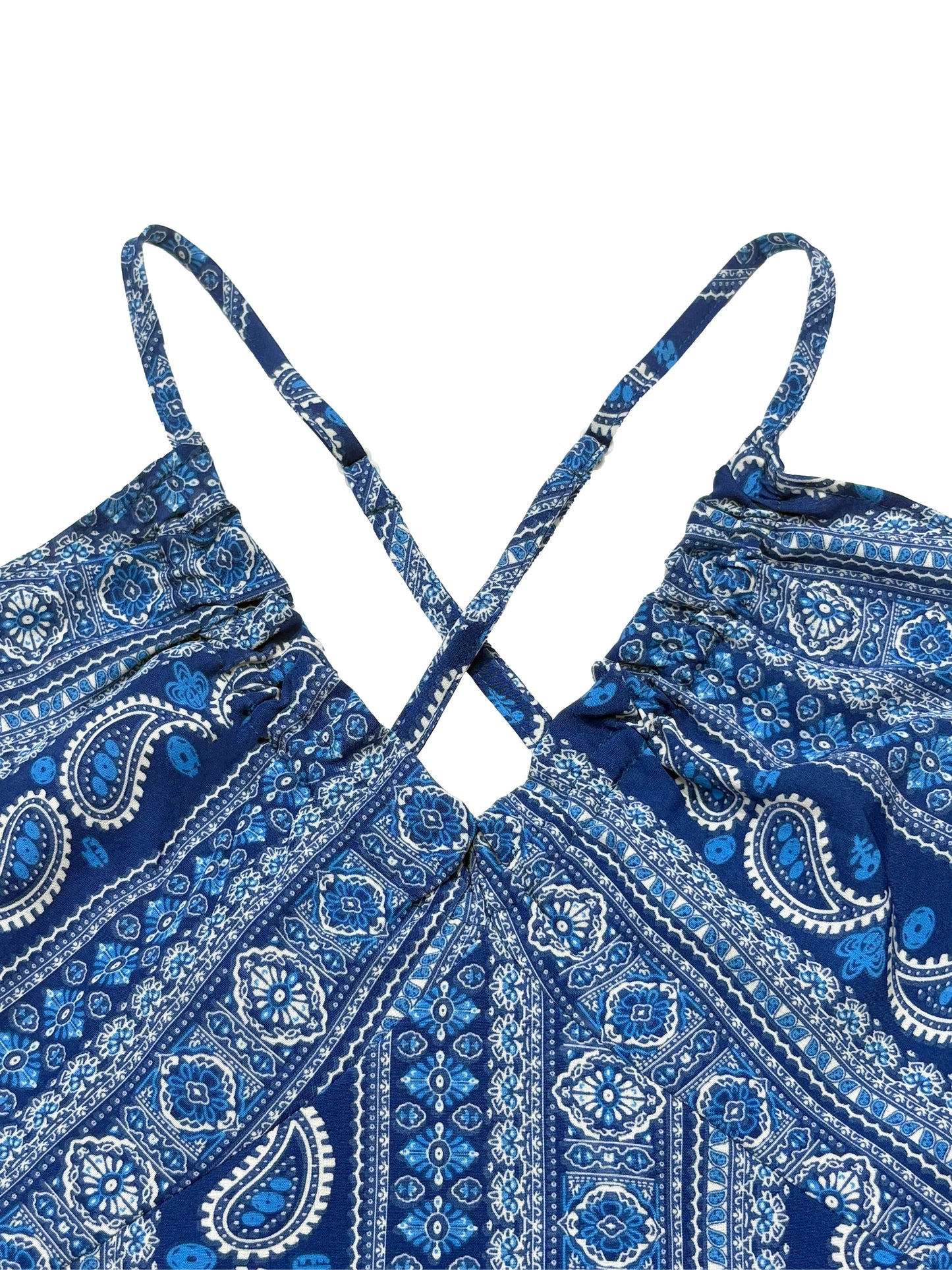 Boho Ethnic Frill Trim Maxi Dress