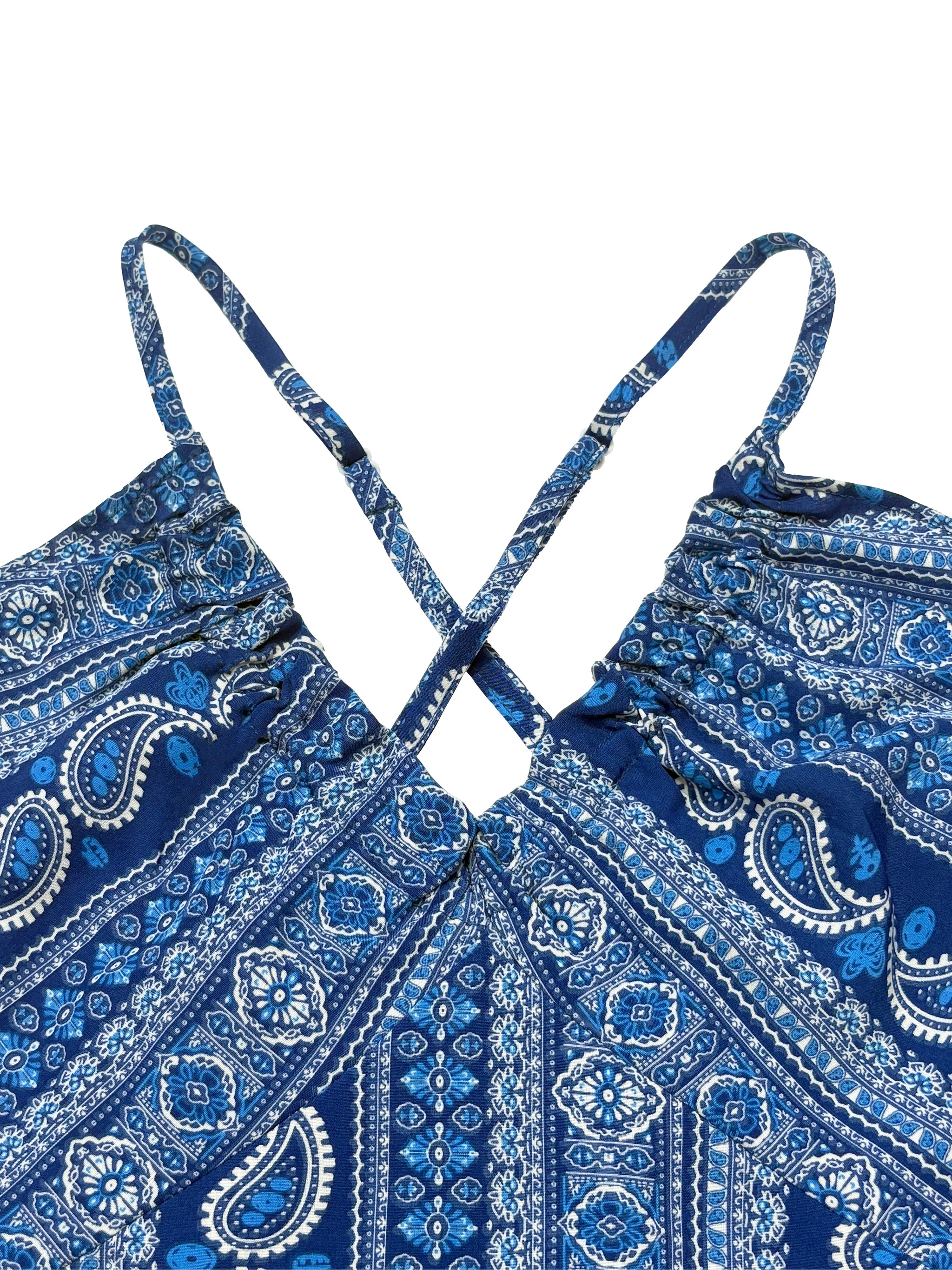 Boho Ethnic Frill Trim Maxi Dress