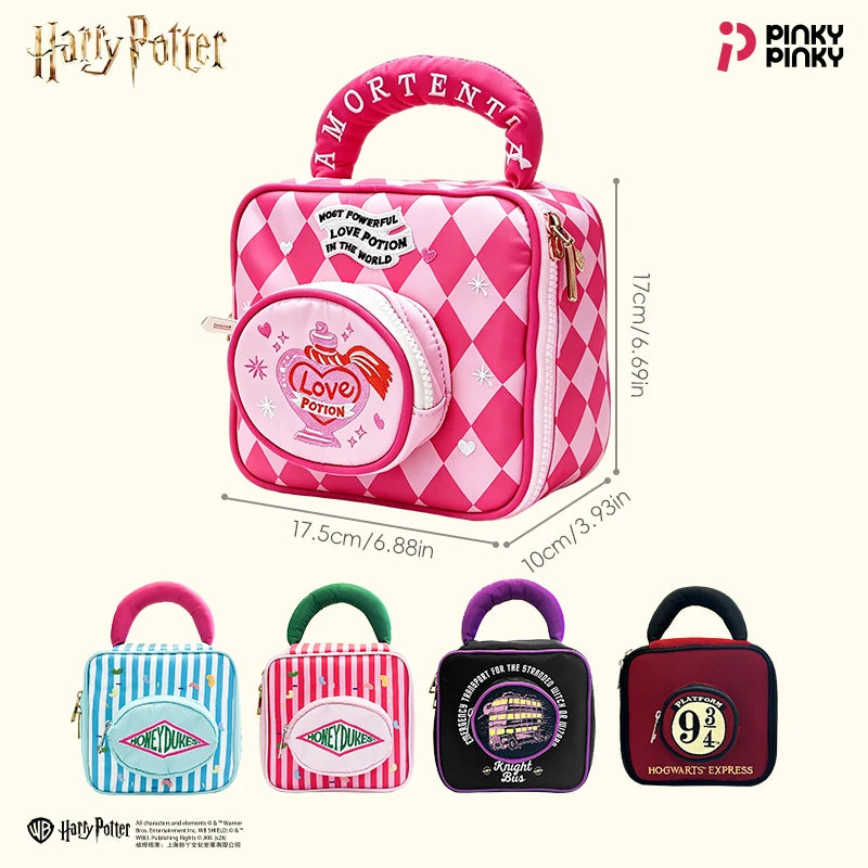 Pinky Harry Potter Cosmetic Bag Toiletry Bag Lunch Bag Multifunctional Handbag for Commuting Outing Gifting for Students Women