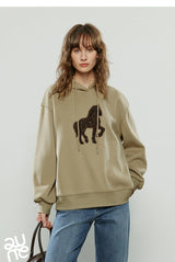 Women's Embroidered Relaxed-Fit Hoodie