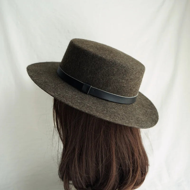 Wool Felt Fedora & Boater Hat – Wide Brim, Unisex
