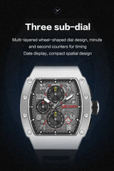 Men's Sport Chronograph: Stainless Steel Waterproof Quartz Watch