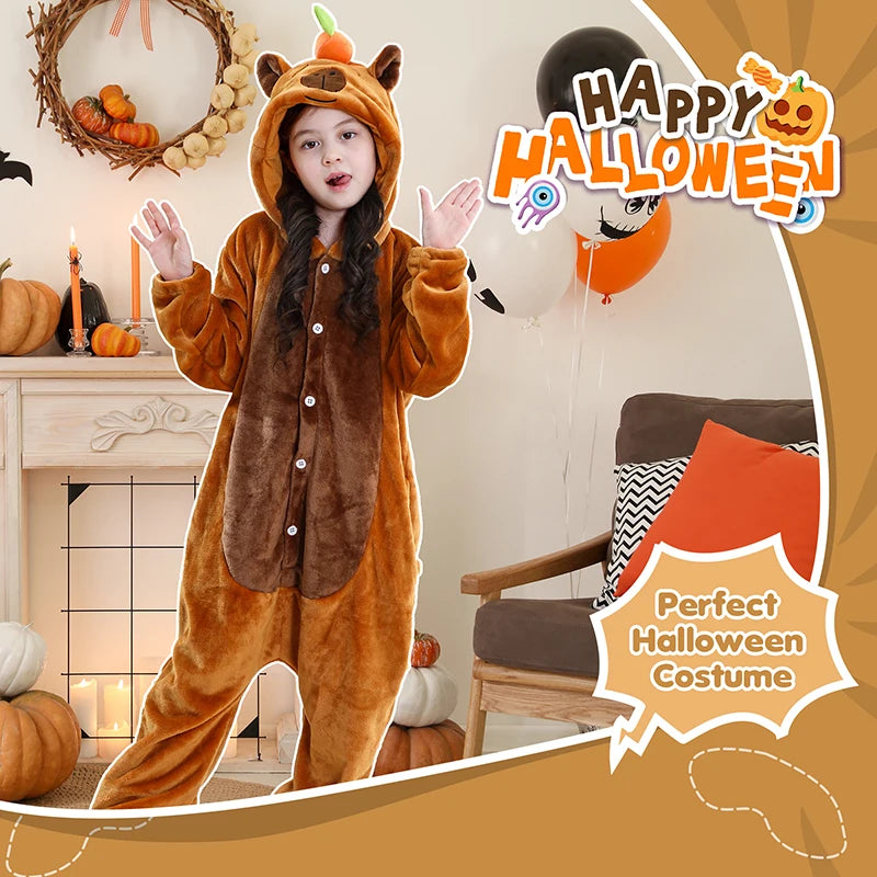 Kids' Capybara Flannel Onesie