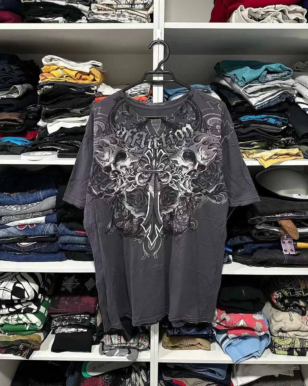 Y2K Gothic Skull Oversized Graphic Tee
