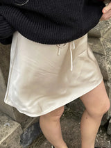 Satin Mini Skirt – Women's Elegant A-Line