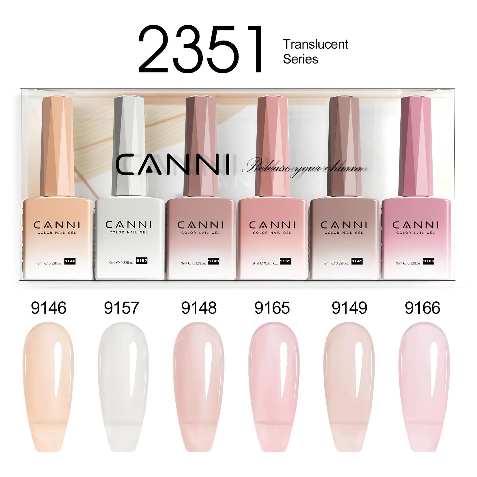 CANNI HEMA-Free Gel Polish Kit | Jelly, Nude & Rubber Base