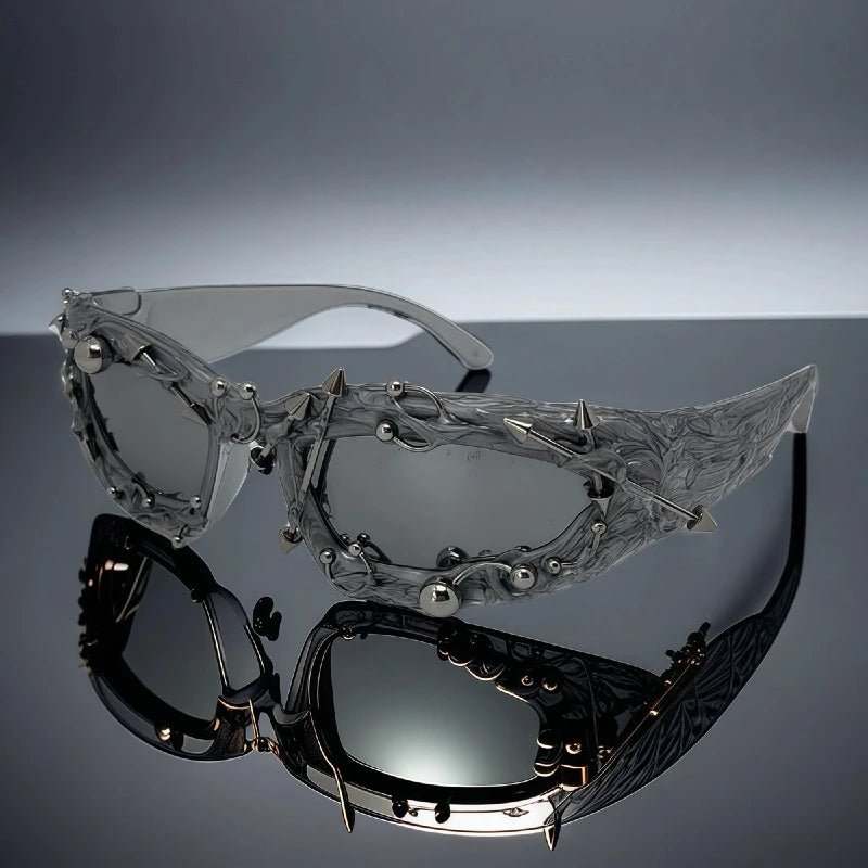 Personalized Rivet Sunglasses for Men and Women Retro Metal Studded Frame Unisex Punk Eyewear UV400 Protection Party Shades