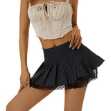 Gothic Punk Y2K Pleated Mini Skirt