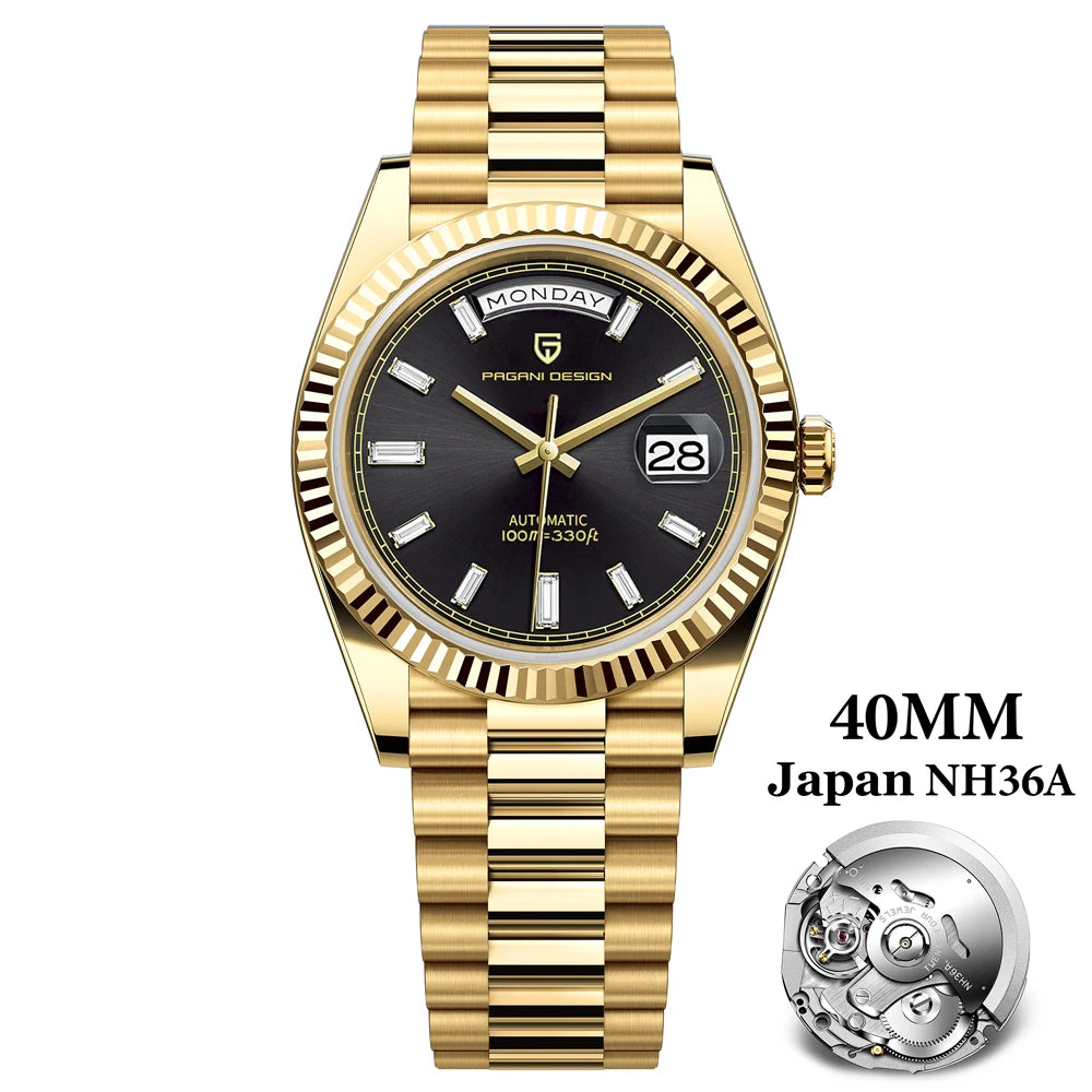PAGANI DESIGN DD40 Luxury Rose Gold Men's Watches Automatic Mechanical Watch For Men AR Sapphire Glass Date Wrist watch Men 2026