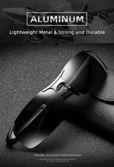 CLLOIO Brand Men's Polarized Sunglasses Aluminum Frame UV400 Anti-Glare Sun Glasses Male Driving Glasses Rimless Oculos De Sol