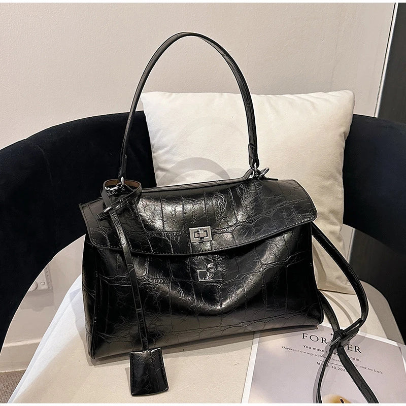 Minimalist Luxury Korean Soft Leather Flap Bag Women Detachable Crossbody Strap Large Capacity Office Daily Commuter Hand Purse