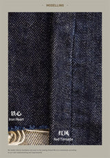 Red Tornado NOIR 21oz Selvedge Denim Straight Cut Jeans Indigo Rugged Style Men Pants