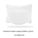 OULEX For Tesla Model 3 Y/Juniper Flocking/Leather Car Seat Neck Pillow Soft Memory Neck Pillow High-Quality Headrest Support