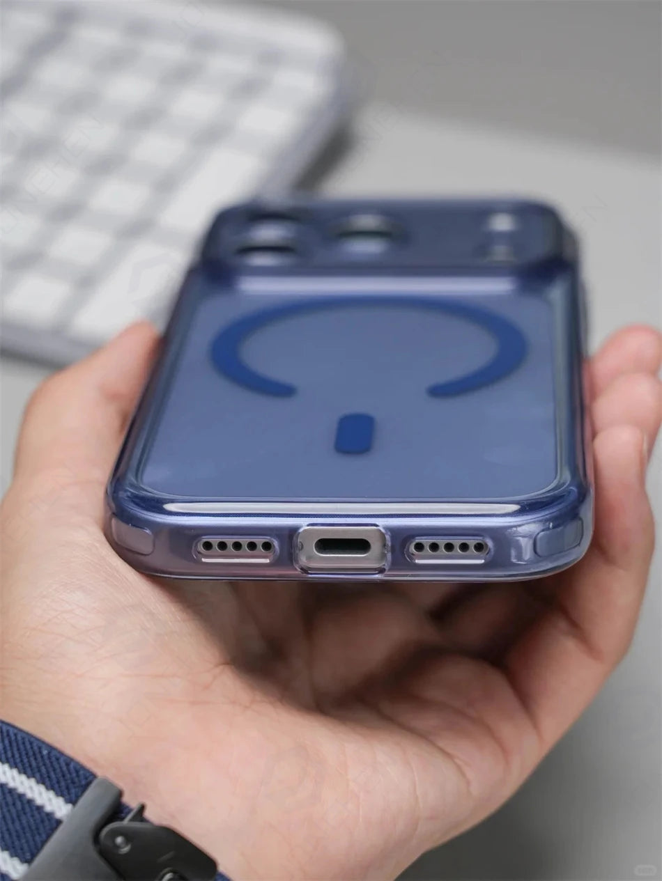 Magnetic Clear iPhone Case with Camera Button